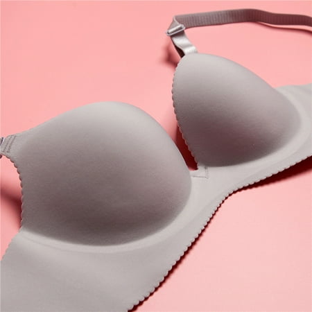 

Toyella Women s Unwired Push Up Adjustable One Piece Seamless Bra Silver Gray 4090 AB