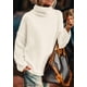 thumbnail image 2 of Suéter PRETTYGARDEN para Mujer Cuello Alto Manga Larga Blanco, 2 of 7