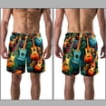 thumbnail image 3 of luoweisi Men's Beach Shorts Quick Dry Swim Trunks with Mesh Lining Musical Instrument L, 3 of 5