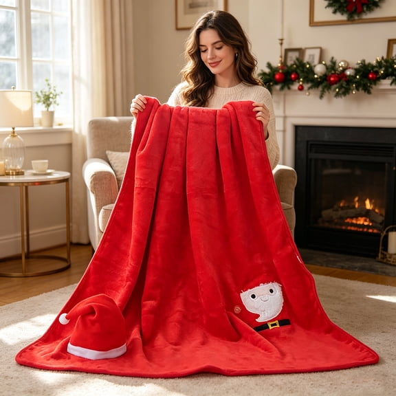 Christmas Flannel Throw Blanket Kids Holiday Reindeer Or Snowman Soft Fleece Blanket For Sofa Bed Cute Children’s Throw Blanket
