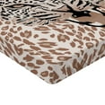 thumbnail image 2 of Ambesonne African Fitted Sheet, Roaring Wild Leopard, Queen Size, Cocoa Beige Black, 2 of 3