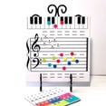 thumbnail image 1 of 1 juego de pizarra borrable en blanco con forma de gran pentagrama para estudiantes de música, profesores, pizarra blanca con succión magnética, incluye rotuladores borrables y pegatinas de, 1 of 6