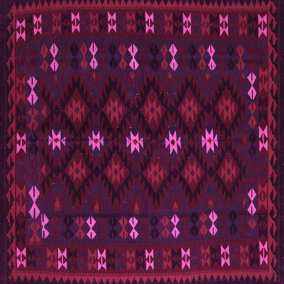 Ahgly Company Indoor Square Southwestern Pink Country Area Rugs, 8' Square