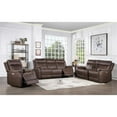 thumbnail image 2 of Valencia Walnut Brown Faux Leather 3-piece Dual Power Reclining Set, 2 of 14