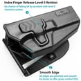 thumbnail image 2 of Compatible with Glock 17 Holster, Polymer OWB Holster Fits G17/19/31/32(Gen1-5), G22/23 (Gen 1-4), G19x/45. Level II Retention/360 Adj.. Right Hand, 2 of 8