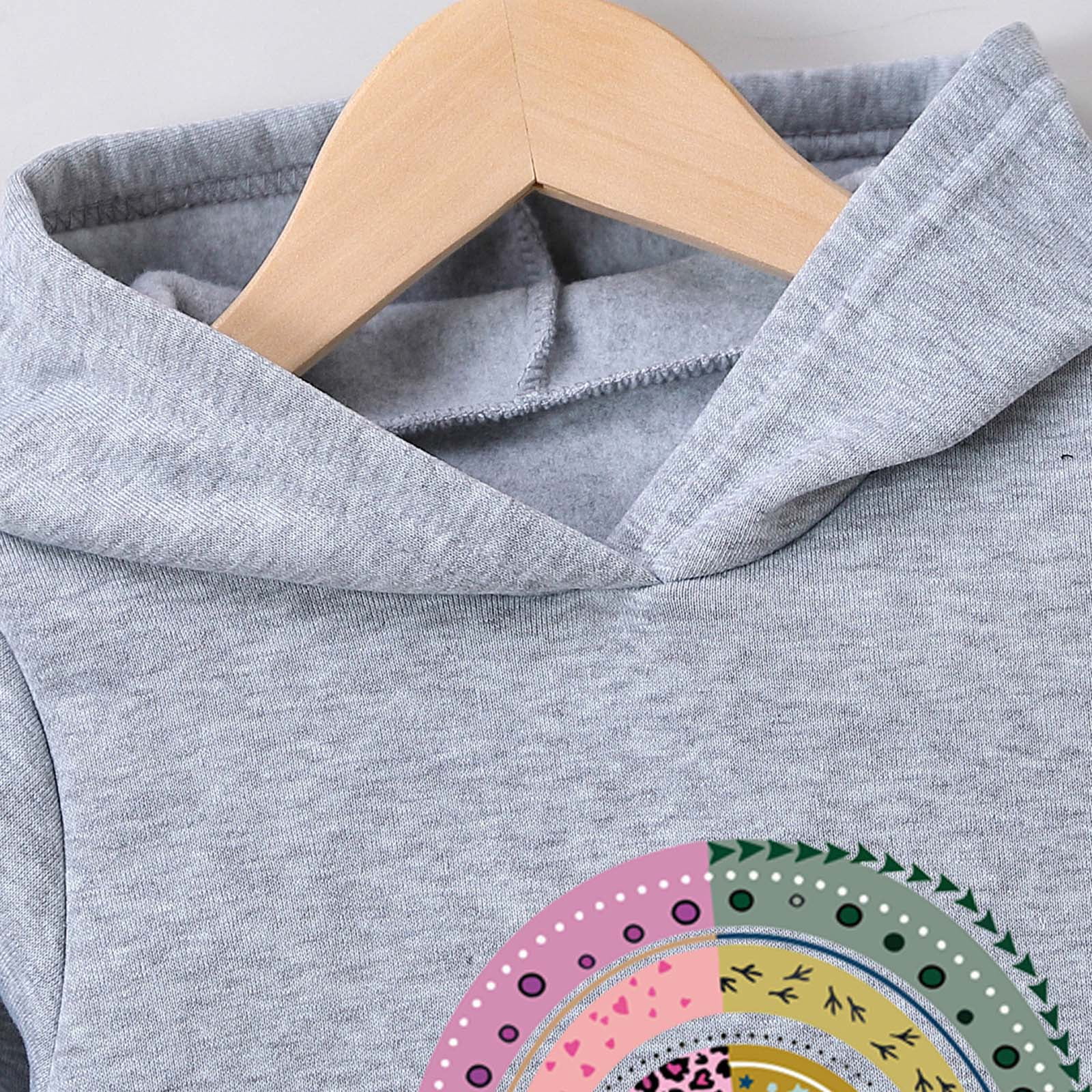 Zshosam Girls Clothes Sets Toddler Baby Girl Winter Long Sleeve Hoodie Sweatshirt Pants Outfit Clothes Sets Size 4T 5T,(Grey 4-5 Years)