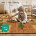 thumbnail image 4 of ODIKA 4'x6' Washable Area Rug Print Vintage Cabin Grain Forest Border Wildlife Motifs Woodland Flowing Dynamic for Dorm Room, Small Living Stain Resistant Low Profile, Easy Care, 4 of 7