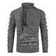 thumbnail image 3 of Gibobby Suéter cuello de tortuga hombre Suéter de Cuello Alto Ajustado para Hombre Suéter de Punto con Estampado de Giro Informal(Gris oscuro,XG), 3 of 3