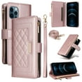thumbnail image 5 of Crossbody zipper wallet leather phone case for iPhone 16 pro max 15 plus 14 13 12 11 card Solt cover, 5 of 9