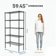 thumbnail image 4 of EDX 5-Tier Storage Shelf Unit,60-Inch Metal Wire Shelving Rack ,Adjustable Layer Height,for Kitchen Garage Living Room, Black, 4 of 7