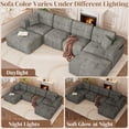 thumbnail image 5 of ChVans 140" U-Shaped Sectional Sofa with Convertible Left/Right Ottoman, Boneless Sofa with Oversized Chaise & Layered Cushion, Upholstered Couches for Living Room Bedroom, No Assembly, 5 of 9