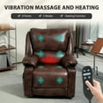 thumbnail image 4 of HOMCOM Massage Recliner Chair with Heat, Swivel Rocker with Footrest, Brown, 4 of 8