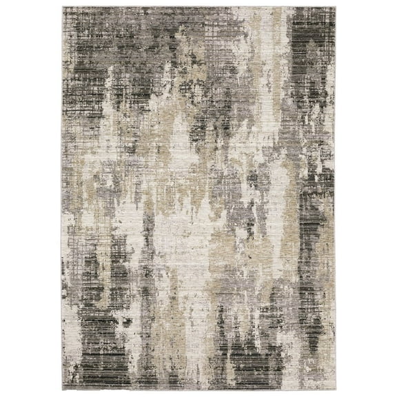 Oriental Weavers Nebulous Area Rug - 4151N - 7'10" x 10'10" - in Gray/ Beige - Modern Style, Stain Resistant, Family and Pet Friendly , Dining, Living Room Rug