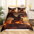 thumbnail image 2 of Erosebridal 3D Dragon Duvet Cover Full Magical Animal Bedding Sets, Jungle Comforter Cover Pterosaur Dinosaur Bed Set, Wild Animal Bedding Red Fire Decoratives Lightweight, 2 of 5