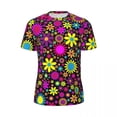 thumbnail image 5 of Yellow Daisy Print Running T-Shirt Flower Power Harajuku T-Shirts Men Vintage Tshirt Summe, 5 of 5