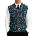 thumbnail image 2 of Christmas Sweater Vest for Men V-Neck Sleeveless Button Up Cardigan Christmas Vest Sweater, 2 of 7