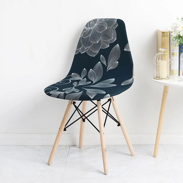 Funda estampada para silla, cubierta elástica para asiento con forma de concha, Protector de tamaño pequeño para decoración del hogar, 1/2/4/6 unidades