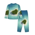 thumbnail image 2 of Bingfone Womens Pajama Sets Paradise Island Print,Long Sleeve Loungewear Pajamas Set-Medium, 2 of 9