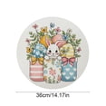 thumbnail image 3 of Antqov Easter Placemats, 14" Spring Linen Round Place Mat Cute Bunny Eggs Designs Easter Placemat for Party, Kitchen, Home & Holiday Decorations, 3 of 6
