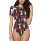 thumbnail image 1 of Balery Red Mushrooms Body de cuello redondo de manga corta para mujer Tops de manga corta Tops básicos-XX-Large, 1 of 7