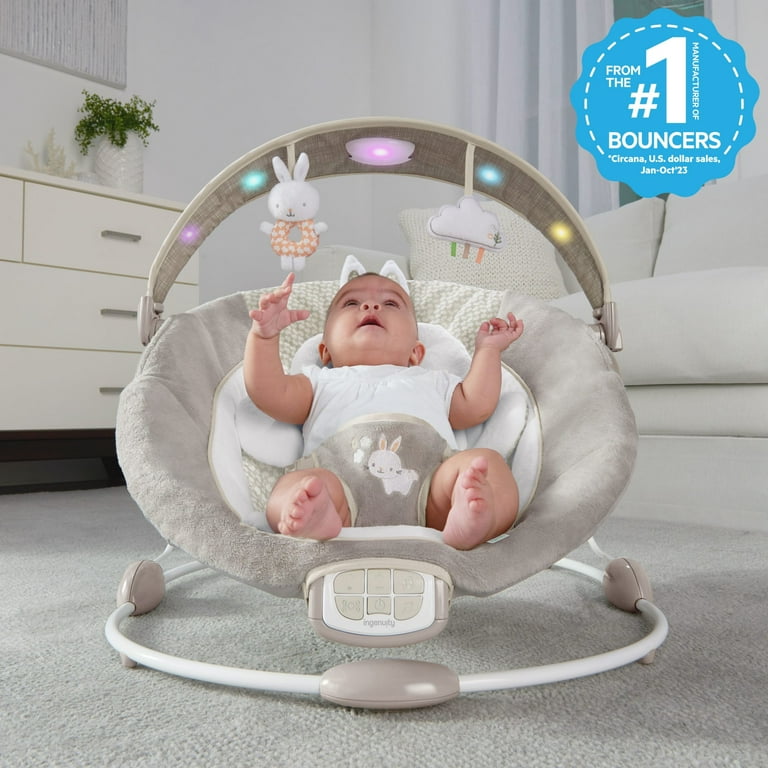 InLighten by Ingenuity Twinkle Tails Vibrating Infant Baby Bouncer