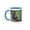 Blue/White, variant on 3drose, Curious River Otters Are Never Far from Water., 15oz Two-tone Yellow Mug