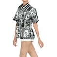 thumbnail image 3 of HAPPY BAY Women's Funny Aloha Party Shirt Hawaiian Blouse XL Ebony, Boho Guitar, 3 of 4