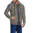 thumbnail image 2 of Goofa Snowflake Colorful Pattern Mens Full-zip Hoodie, Zip-up Pullover Hooded Sweatshirt, Kangaroo Pocket Hoodie Ideal for Daily Wear, Travel, and Home-Large, 2 of 5