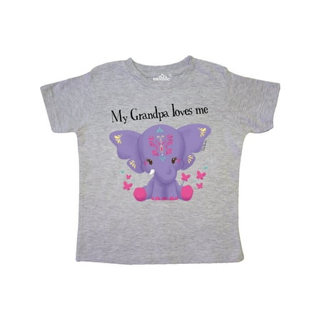 

Inktastic Yara Grandpa Loves Me Purple Elephant Butterflies Gift Toddler Boy or Toddler Girl T-Shirt