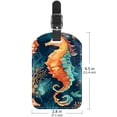 thumbnail image 6 of Square 2Pack PU Leather Seahorse Cruise Luggage Tag with Privacy Cover and Name ID Tag for Travel Handbags Backpacks Luggage Tags, 6 of 6
