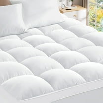 Teler King Mattress Topper, Mattress Pad Pillow top for Deep Sleep, White