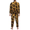 thumbnail image 5 of Mens Pajamas Set - Golden Leopard Glitter Comfy Long Sleeve Button Up Pajama Sets for Men 2 Piece, Soft Sleepwear Nightwear Pjs Lounge Sets for Men with Pockets, 5 of 5