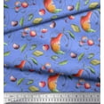 thumbnail image 3 of Soimoi Blue Cotton Duck Fabric & Berries Fruits Printed Fabric 1 Yard 42 Inch Wide, 3 of 3