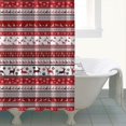 thumbnail image 4 of Red Christmas Folk Pattern Shower Curtain 72"x72" ,Bathroom Decorative Shower Curtains Set with 12 Hooks,Modern Waterproof Washable Shower Curtain, 4 of 6
