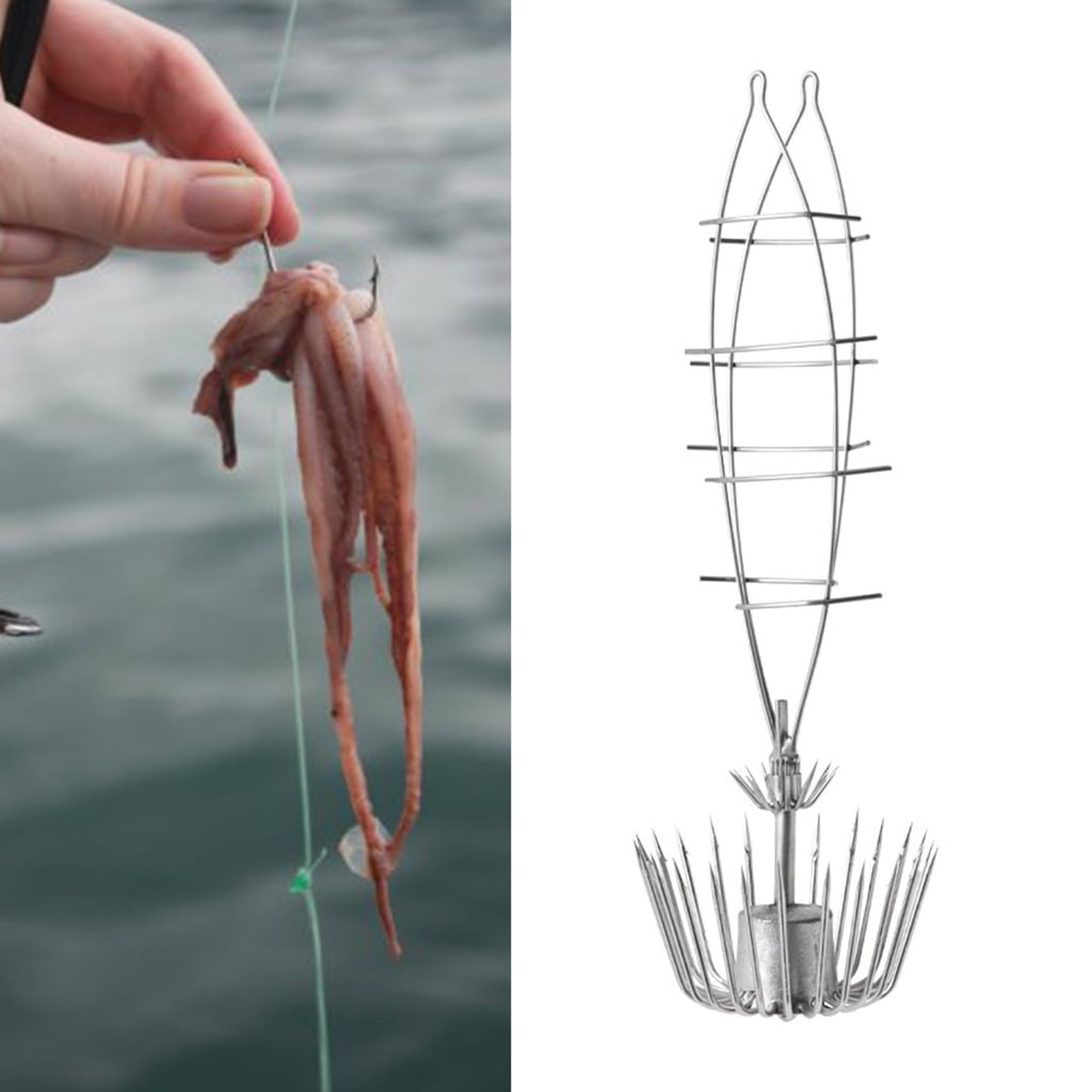 Aurgiarme Double Crowns Baits Cage Rigs Double Umbrellas Jigs Hook Squid Cuttlefish Octopuses Fishing Hook Sharply Fish Hook Enduring