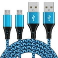 thumbnail image 2 of Micro Usb Cable 6ft 2 Pack,ABCPOW Android Cable Nylon Braided Micro USB Fast Charging Micro Cables Cords,Blue, 2 of 6