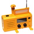 thumbnail image 1 of Lámpara de lectura con radio y soporte para teléfono, carga solar y manual, versión europea, color naranja, incluye batería, ideal para emergencias y actividades al aire libre., 1 of 6
