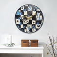 thumbnail image 2 of Yayeee Wall Clock Battery Operated 9.5" Silent Quartz Non-Ticking for Living Room Decor, Blue and White Cat, 2 of 8