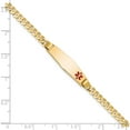 thumbnail image 3 of 14K Yellow Gold Medical Soft Diamond Shape Red Enamel Curb Link Id Bracelet (7 X 7.5) Made In United States xm554fc-7, 3 of 5