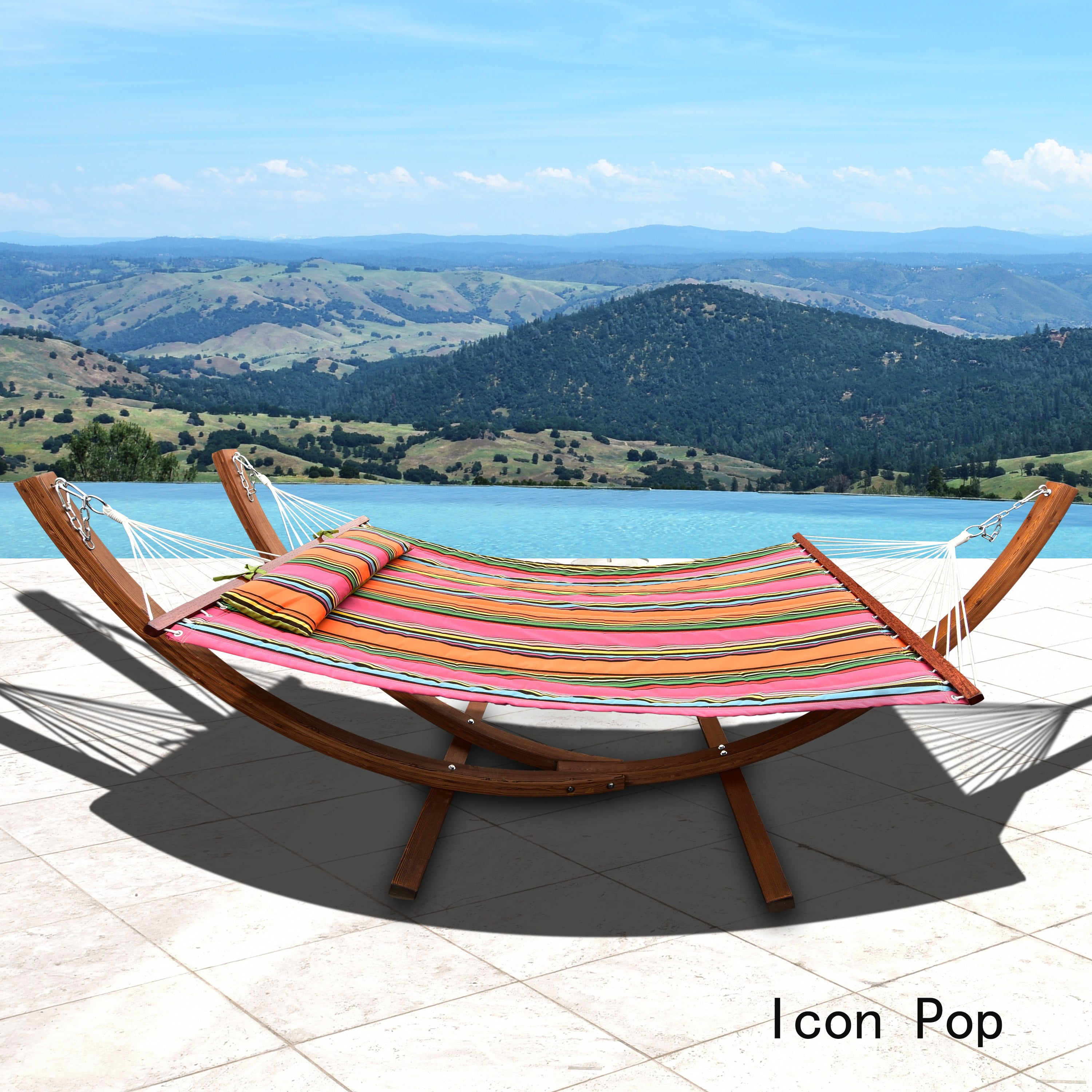 Corvus Silvia Outdoor Sunbrella Double Hammock Set With Stand Icon Corvus Silvia Outdoor Sunbrella Double