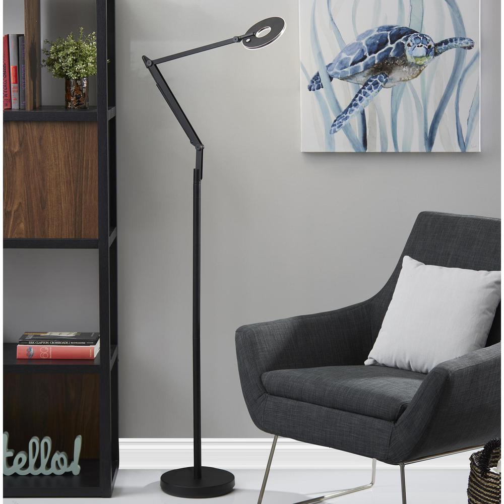 Adesso® Gordon Adjustable LED Floor Lamp, 66-1/2"H, Black