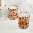 thumbnail image 2 of Yayeee 2 Pack Qtip Holder Bathroom Cotton Swab Canister with Lid Clear Dispenser Set, Pink Fall Coffee, 2 of 6