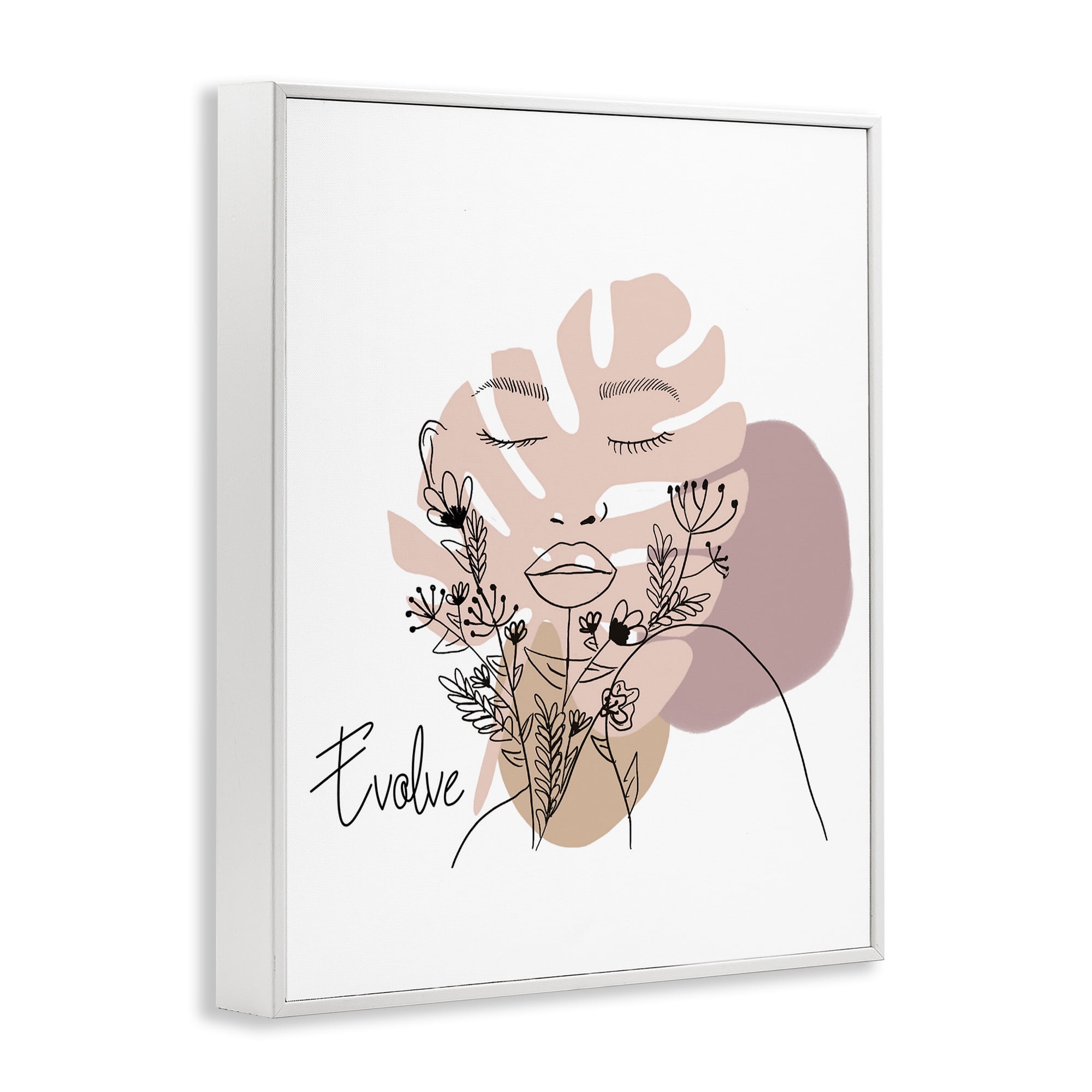 Stupell Industries Evolve Boho Portrait Typography Painting White Framed Art Print Wall Art, 11 x 14