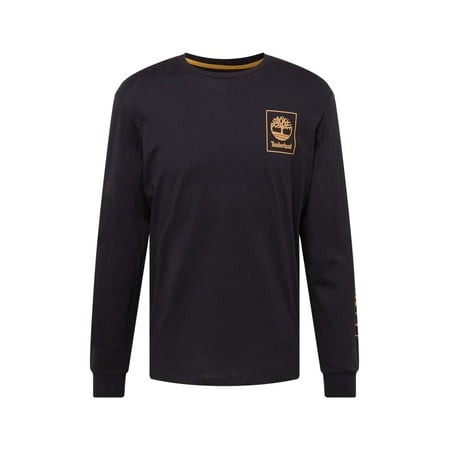 Timberland Men's Long Sleeve Chest Stack Logo Tee Black Size Large