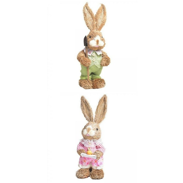 Conejo de Pascua,conejo de pascua decoración ornamento figuritas de conejo,vacaciones de peluche animales de peluche,conejo de pascua decoraciones primavera,decoraciones navideñas de BLESIY Conejo de Pascua