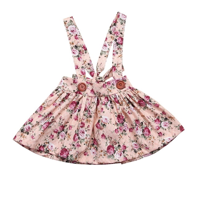 Vêtements Sans Manches à Imprimé Floral pour Filles Bébés Enfants Robe Tutu à Bretelles 0-4 Ans