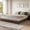 Walnut Wood, variant on Twin Bed Frame, Wood Platform Bed with Wave Design, Low Bed Frame Without Headboard, Minimalist Bed Base with Noise-Free, Easy Assembly, No Box Spring Needed