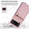 thumbnail image 4 of Allytechgroup Stylish Wallet Phone Case for Samsung Galaxy Z Flip 4 5G, Crossbody Shoulder Strap Make-up Mirror Ring Holder Stand Card Holders Shockproof Case for Girls Women, Purple, 4 of 7