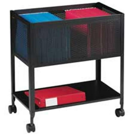 Lorell Mesh Rolling File 4 Casters - Steel - x 13.3" W x 24.2" D x 27.7" H, Black, Mobile File Cart