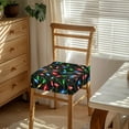 thumbnail image 2 of SEANATIVE Christmas Lights Chair Covers Set of 2 Xmas Dining Chair Cover with Elastic Band Stretchable Chair Seat Covers Rear-Covered Dining Chair Slipcovers Square Dining Stool Covers Decor, 2 of 7